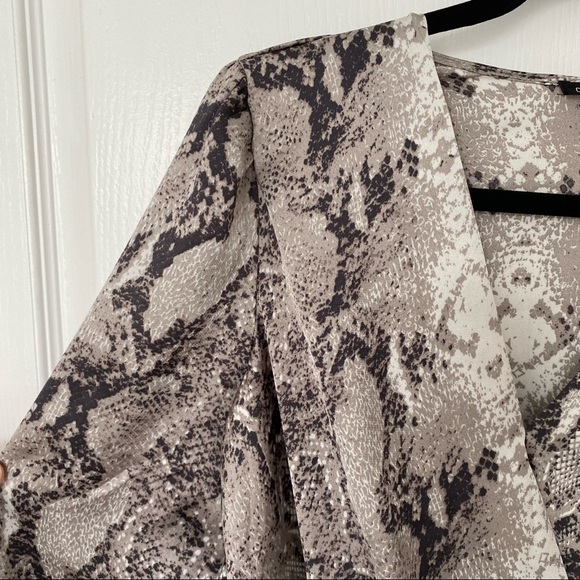 Satin Snakeskin Crossover Bodysuit - Picture 7 of 10